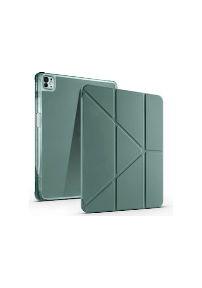 Ennar Apple Uyumlu iPad 8.nesil 10.2 İnç A2270 A2429 Üçgen Standlı Kalem Bölmeli Uyku Modlu Tablet Kılıfı+tablet Kalemi Tablet Kılıfı