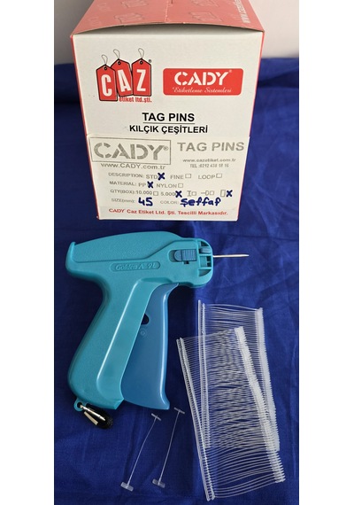 Cady 9l Tabanca+45mm Tekstil Etiketleme Kılçık Seti 5000 Ad