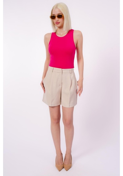 Seeh Bej Basic Kadın Şort Sh246