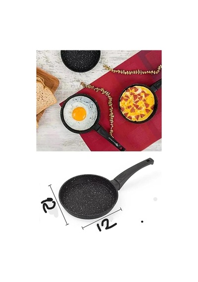 Mini Granit Sos Tavası, Uzak Doğu Omlet Ve Sos Hazırlama Tavası, Yapışmaz Ve Dayanıklı Yüzeyli Şık Pişirme Tavası Oval Çok Renkli