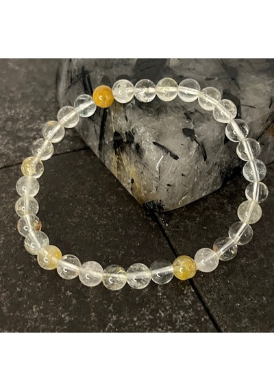 Sertifikalı Beyaz Topaz 6mm Doğal Taş Bileklik Beyaz