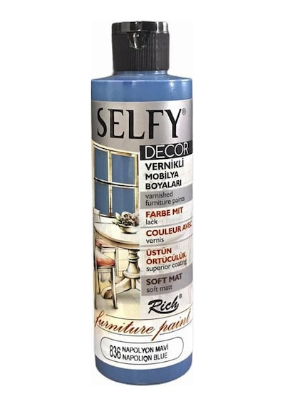 Rich Selfy Decor Vernikli Boya 240Cc - Napolyon Mavi 836