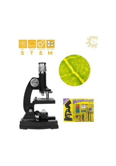 Temel Projeksiyonlu Mikroskop Seti 1200x Büyütme Ve Hazır Preparatlı Bilim Kiti Ptl1200
