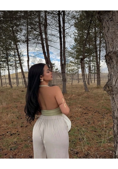 Boyundan Geçmeli Basic Crop YEŞİL
