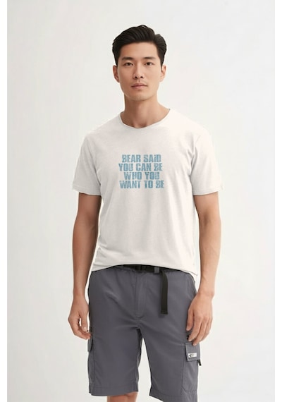 Bad Bear Bear Said Beyaz Erkek Baskılı Tişört Beyaz