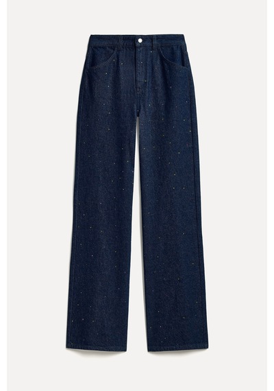 Mudo Kadın Kadın Indigo Wide Leg Pantolon 1274379 Koyu İndigo