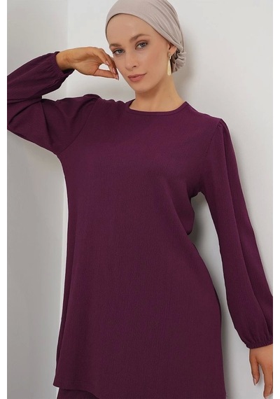 Defymoda Tunik Pantolon Alt Üst Takım 6663 - Mor Mor Defymoda Tunik Pantolon Alt Üst Takım 6663 - Mor Mor
