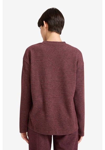 Defacto Relax Fit Bisiklet Yaka Sweatshirt F1013ax25aubr93 Bordo