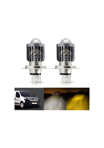 Peugeot Bipper Uyumlu Xenon Mercek Led Uzun - Kısa Tek Renk Beyaz