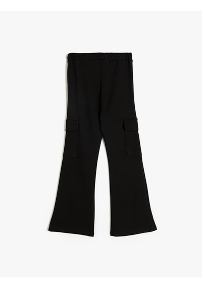 Koton İspanyol Paça Pantolon Kargo Cepli Beli Lastikli Siyah 5wkg40221ak Siyah Koton İspanyol Paça Pantolon Kargo Cepli Beli Lastikli Siyah 5wkg40221ak Siyah