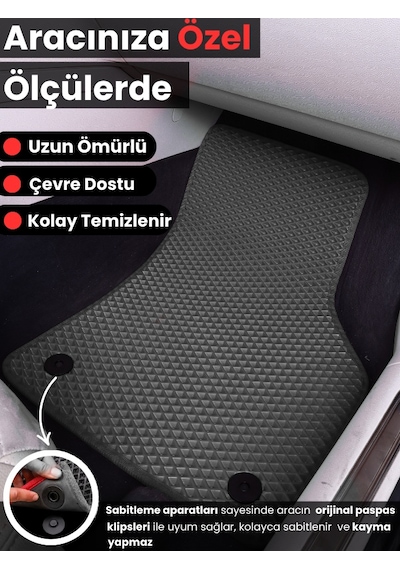 Volkswagen/tiguan- 2024-2026 İçin Yeni Nesil Eva Ful Paspas Seti-bagajlı- Metal Topukluk Dahil