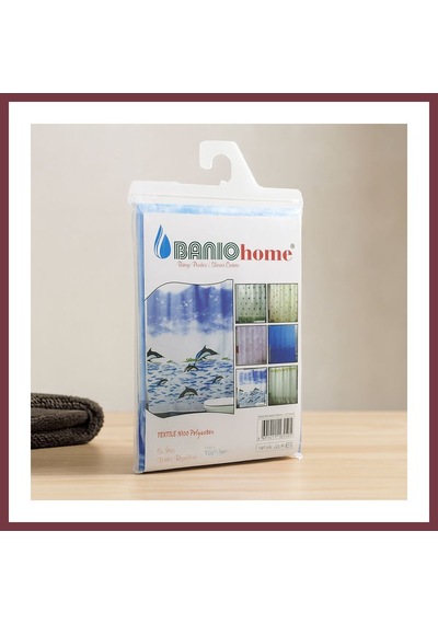 Storeşahin Su İtici Polyester Banyo Perdesi Çift Kanat Shn0720 Çok Renkli