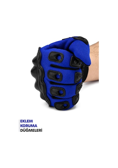 Xmlbayiciniz Tr M Beden Korumalı Motosiklet Eldiveni Unisex Bisiklet Motorcu Eldiveni Mavi 114 Genel
