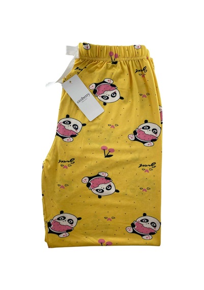 Kadın Panda Desenli Pijama Altı Milan - 106 Sarı