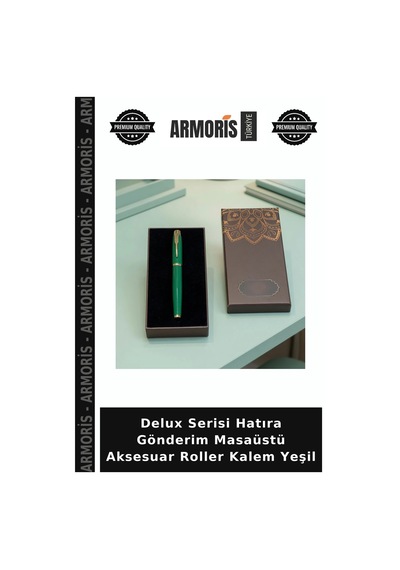 Delux Serisi Hatıra Gönderim Masaüstü Aksesuar Roller Kalem Yeşil Çok Renkli
