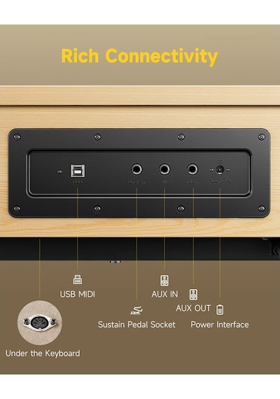 Donner Oura R300 Dijital Piyano Light Wood