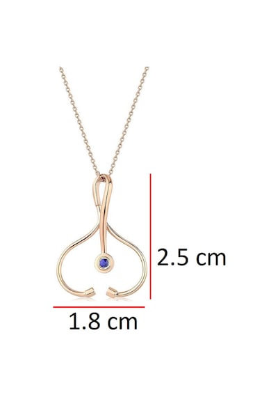 Steteskop Safir Kolye Rose Gold 63691352
