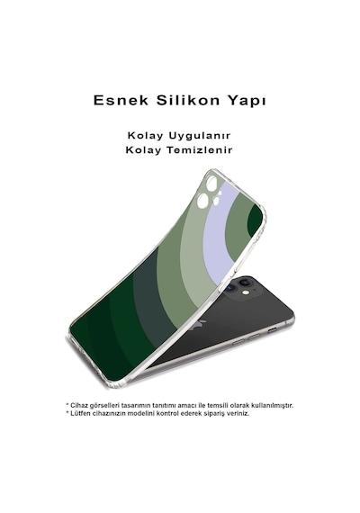 Huawei P Smart Z Uyumlu Kamera Korumalı Renk Cümbüşü C Tasarımlı Şeffaf Silikon Kılıf