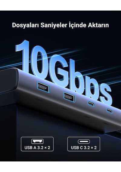 Ugreen 35588 8'i 1 Arada Usb 3.0 100w Pd Port Çoklayıcı Hub, 35588