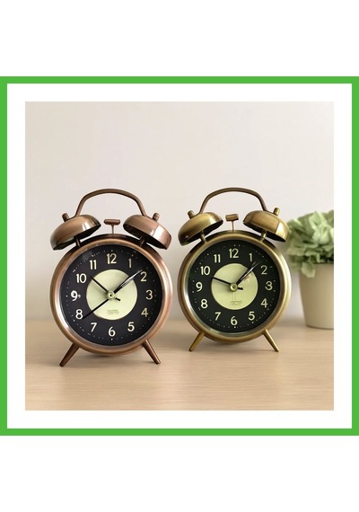 Vaveni Yuvarlak Metal Çalar Saat 10 Cm - Pilli Işıklı Fosforlu Arz
