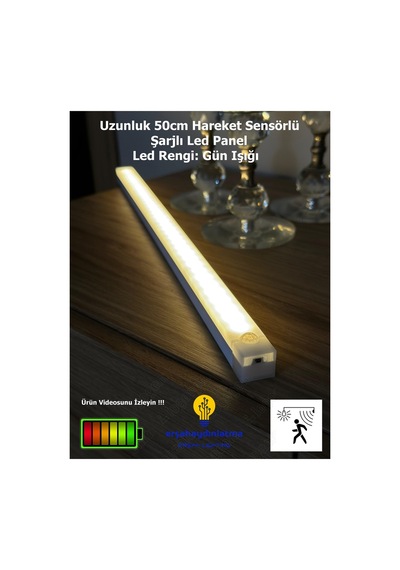 Hareket Sensörlü Led Işık 50 Cm Gün Işığı