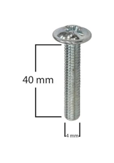 Uzun Kulp Vidası M4x40 Çekmeceler Çift Kat Mdf Dolap Kapakları İçin 20 Adet Galvaniz