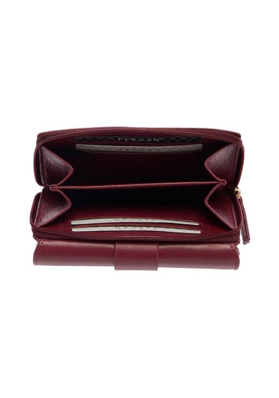 Tergan Bordo Deri Kadın Cüzdan - S1cb00005813-k16 Bordo