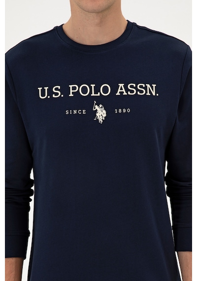 U.S. Polo Assn. Erkek Regular Fit Bisiklet Yaka Lacivert İnce Basic Sweatshirt 50313743-VR033
