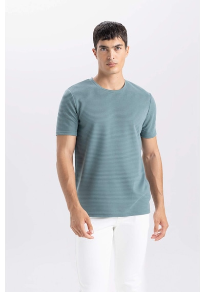 DeFacto Slim Fit Dar Kesim Bisiklet Yaka Basic Düz Kısa Kollu Tişört M6608AZ25SPGN829