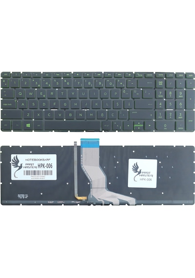 HP Uyumlu 15-au009nt X7H08EA, 15-aw003nt X5W84E Klavye Işıklı (Yeşil)