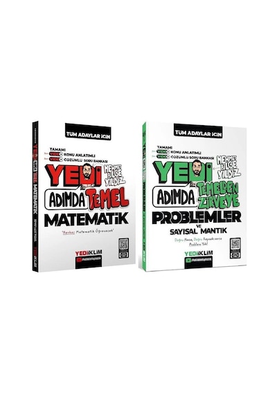 Yediiklim Kpss Dgs Ales Yks Yedi Adımda Temel Matematik + Problemler Konu Soru Bankası 2 Li Set