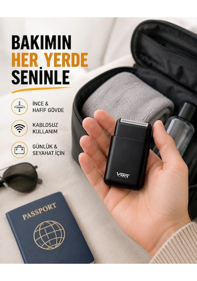 Elektrikli Tıraş Makinesi Çift Başlıklı Ultra İnce Tasarım 1.5 Saat
