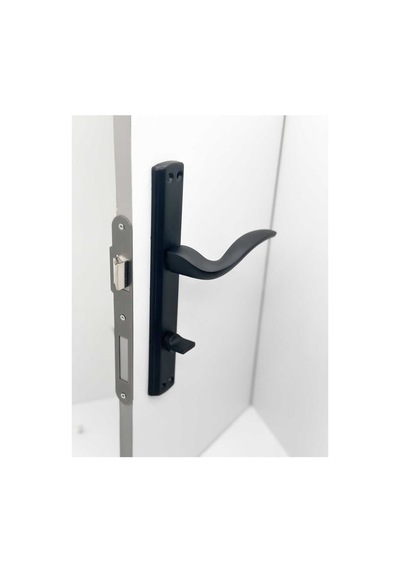 Trim Mat Siyah Lüx Aynalı Wc Banyo Kapı Kolu Sağ Basar 2 Takım