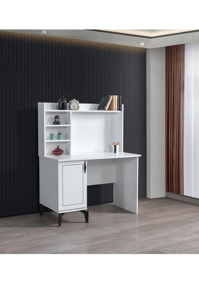 Çizgi Yarım Kitaplıklı Çalışma Masası 110x37x180cm