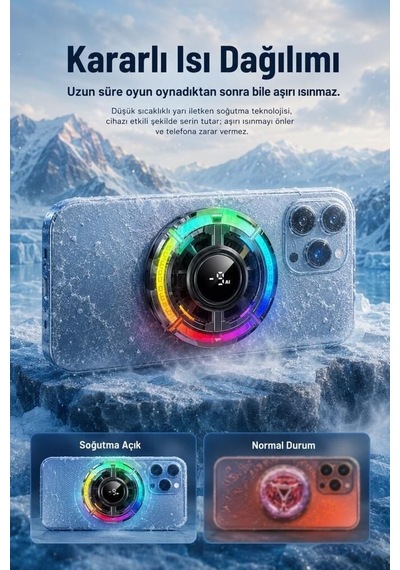 Oyun Hava Performans Kablolu Cep Telefon Soğutucu Oyuncu Radyatör Soğutma Fanı Acc40 Siyah