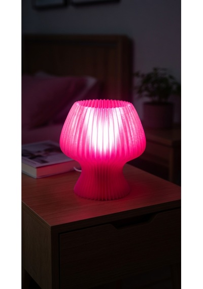 Akordeon Tasarım Masa Lambası - 3d Pleated Doku Dekoratif Gece Lambası Modern Ev Hediyesi Aydınlatma Pembe