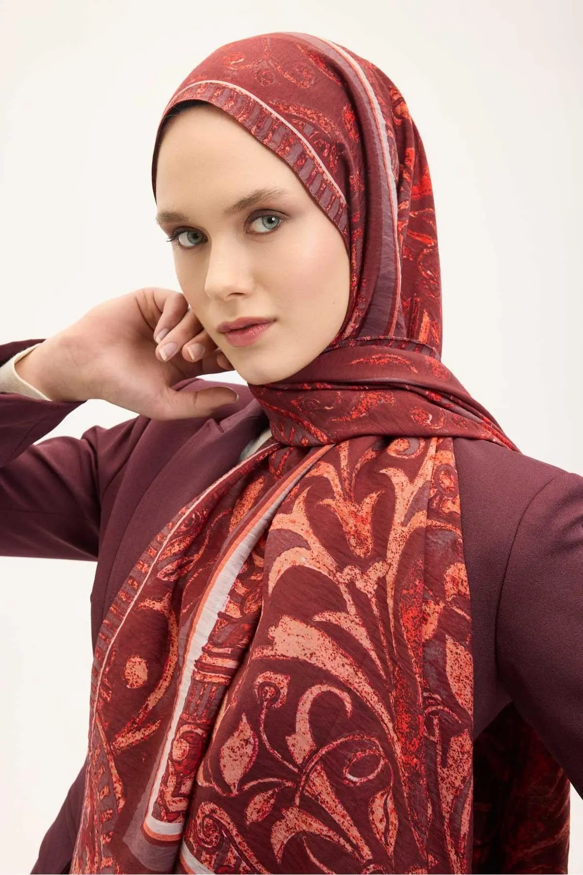 Silk Home Mayda Şal 81024-19 Koyu mürdüm