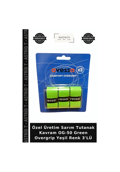 Özel Üretim Sarım Tutanak Kavram Og-50 Green Overgrip Yeşil Renk 3'lü