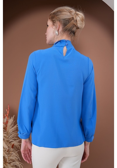 Rima Elegance Bağlamalı Bluz Mavi