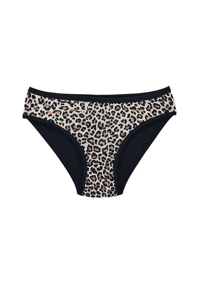 Royaleks Leopar Desenli Likralı Yumuşak Dokulu Kadın Slip Külot RYL-LEO10001 Kahverengi