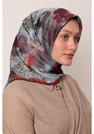 Levidor Lotus Desen Eşarp - 06108 Yağ Yeşili-11