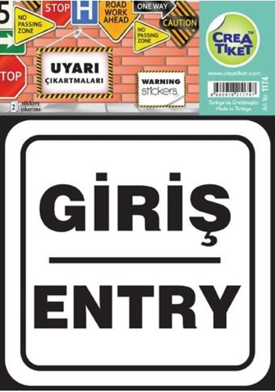 Crea Tiket Uyarı Etiketi Giriş-Entry - 1174