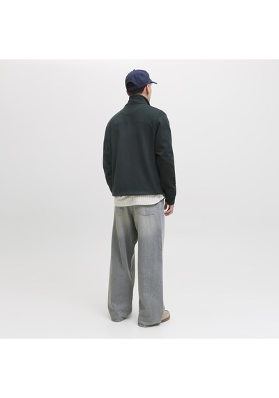 Jack & Jones Erkek Yarim Fermuarli Dik Yaka Sweatshirt - Norrebro - 12282899 Forest River