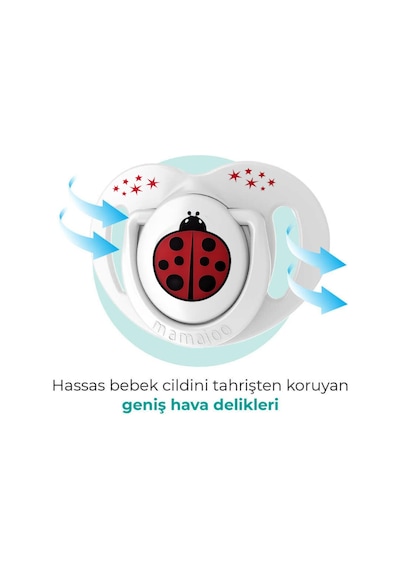 Mamajoo Ortodontik Damaklı Emzik, Uğur Böceği, 0+ Ay, Emzik Saklama Kutusu, 1 Adet