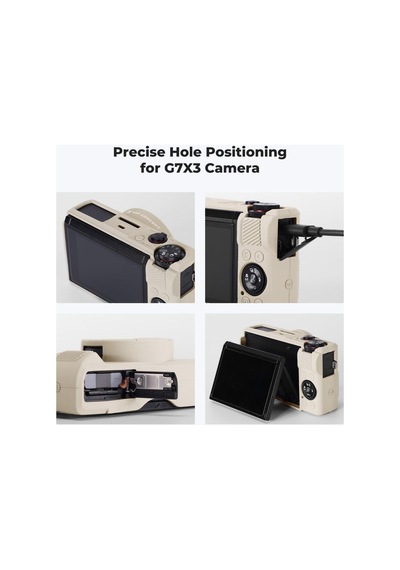 K&f Concept Canon G7x Mark Iıı Beige Krem Slikon Kılıf