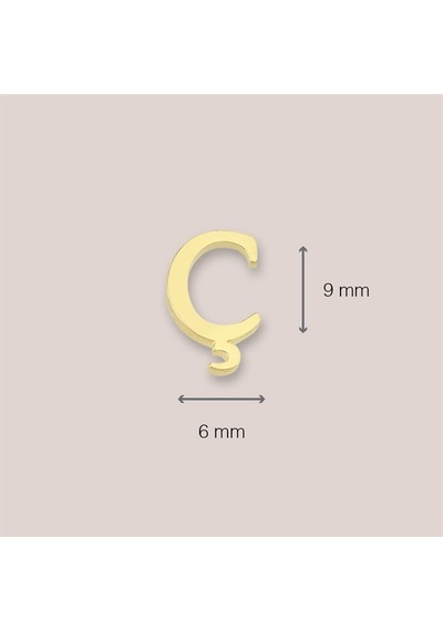 Goldkupe 14 Ayar Altın Ç Harf Küpe 0,44 Gr-1360