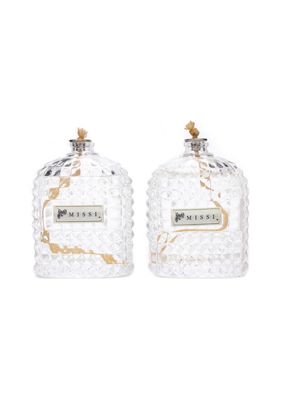 Missi Yasemin Kokulu Oval Kristal Cam Şişe Kandil Seti 2 x 100 ML