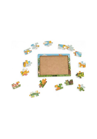 Zürafalar 16 Parça Eğitici Öğretici Ahşap Çocuk Puzzle Yapboz Bebek Çocuk Oyuncak