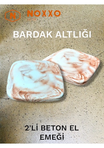 2 Li Beton Bardak Altlığı Betonun Şıklığı El Emeğinin Değeri Kahverengi Kahverengi