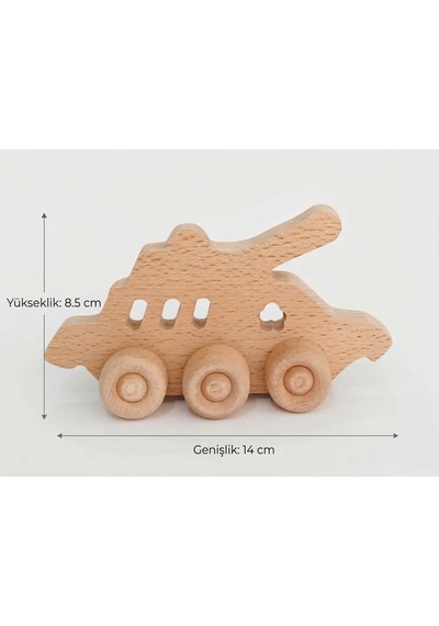 Boyanabilir Ahşap Oyuncak Tank